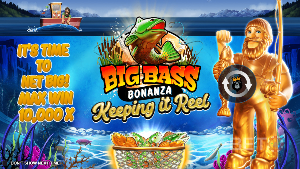 在 Big Bass - Keep it Reel 線上老虎機中贏取 10,000 倍賭注！