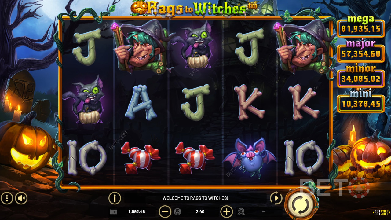 BETO 老虎機的《Rags to Witches》評論