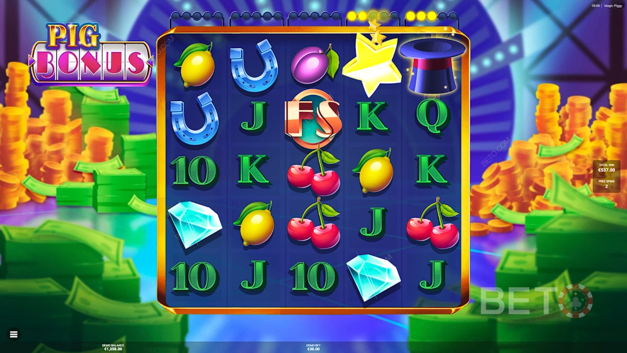 如何玩Hacksaw Gaming的 Magic Piggy