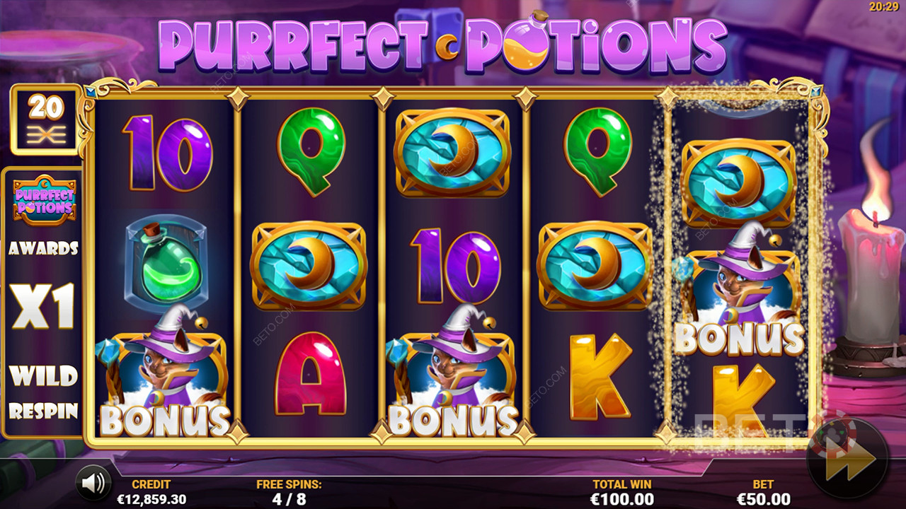 BETO 老虎機的 Purrfect Potions 評論