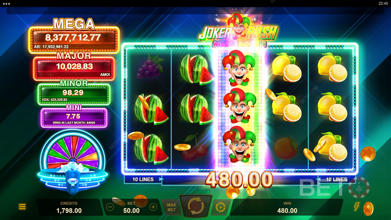 BETO 老虎機評論 Joker Rush Mega Moolah