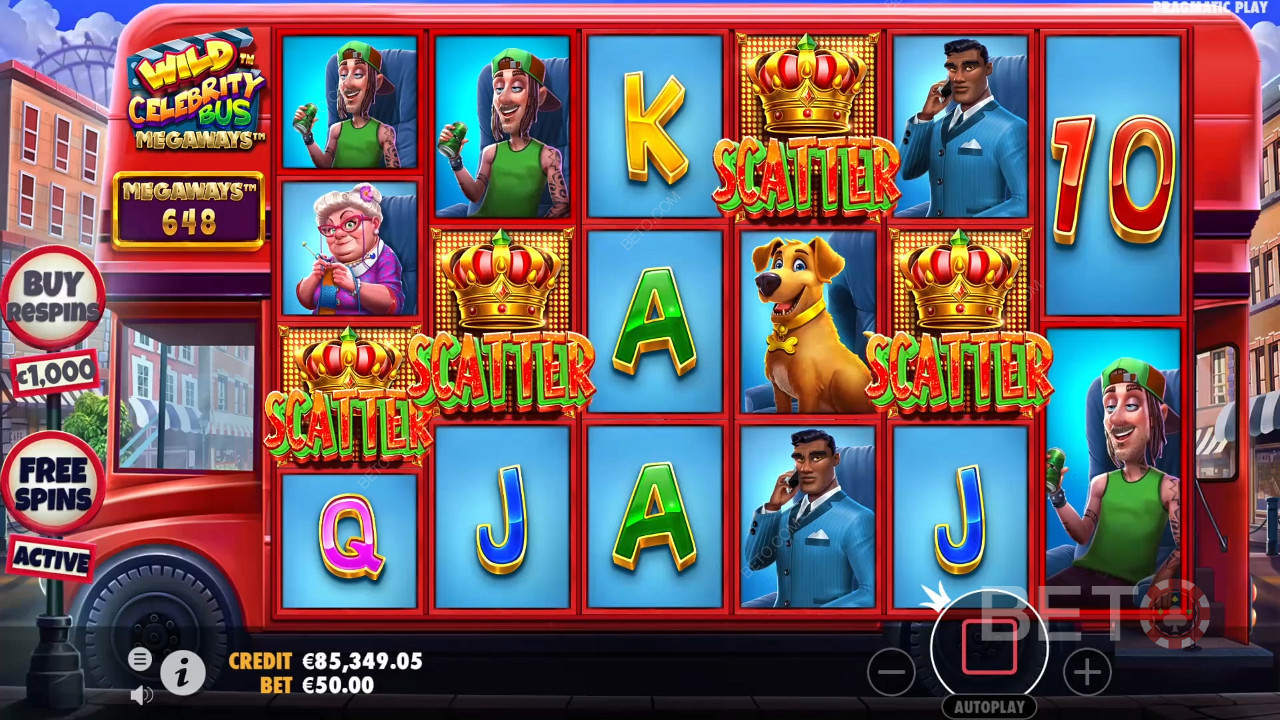 Wild Celebrity Bus Megaways 免費遊戲