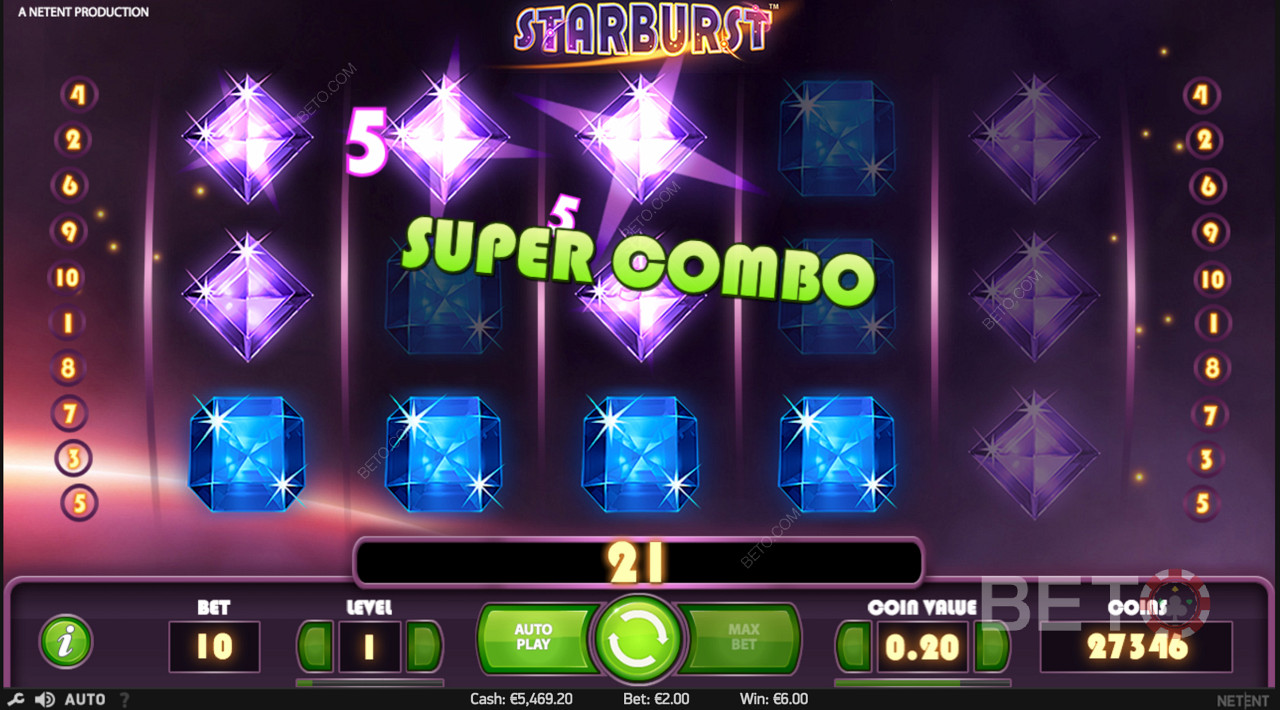 Starburst中的Super Combi被觸發！