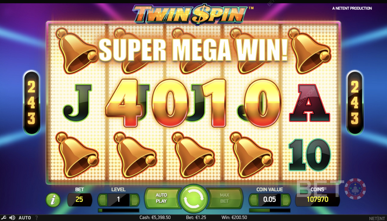在Twin Spin中贏得超級超級勝利