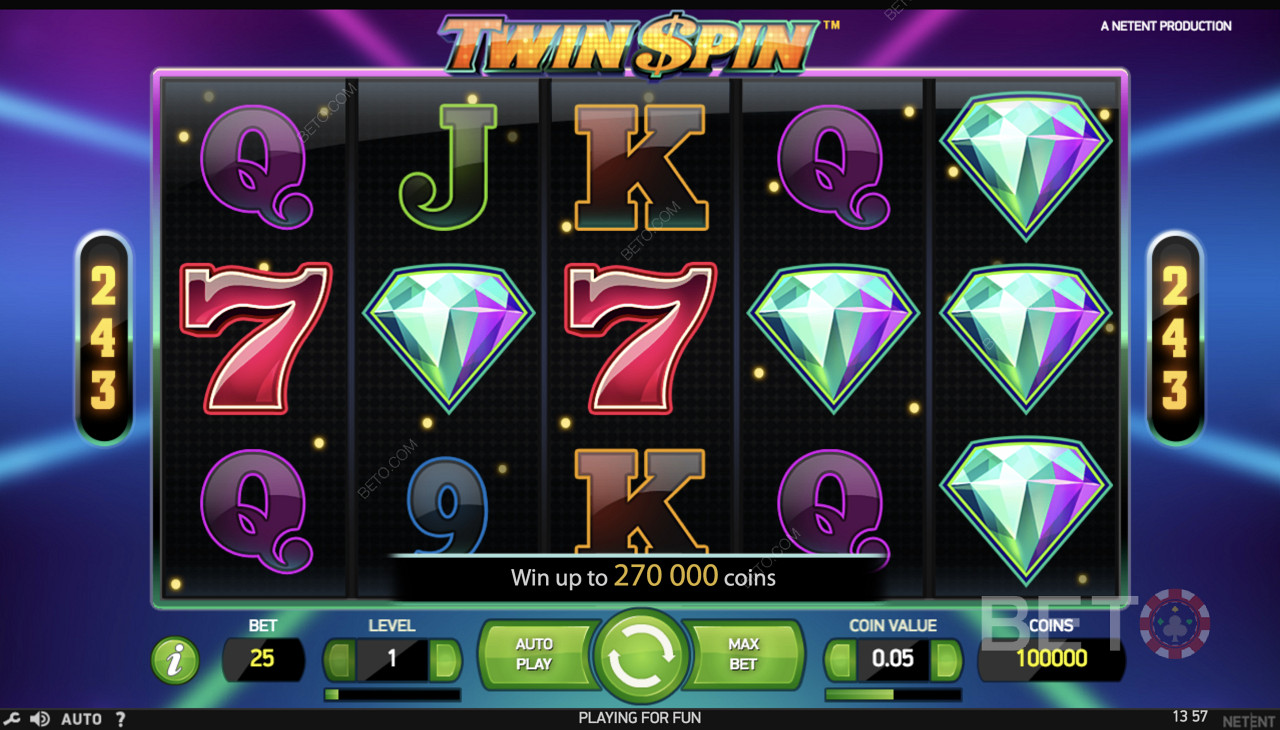 Twin Spin中支付更高的符號