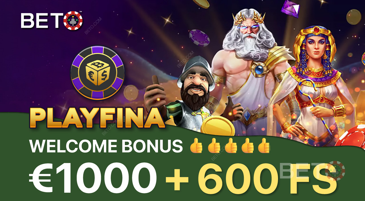 Playfina 提供巨額歡迎獎金來吸引新玩家。