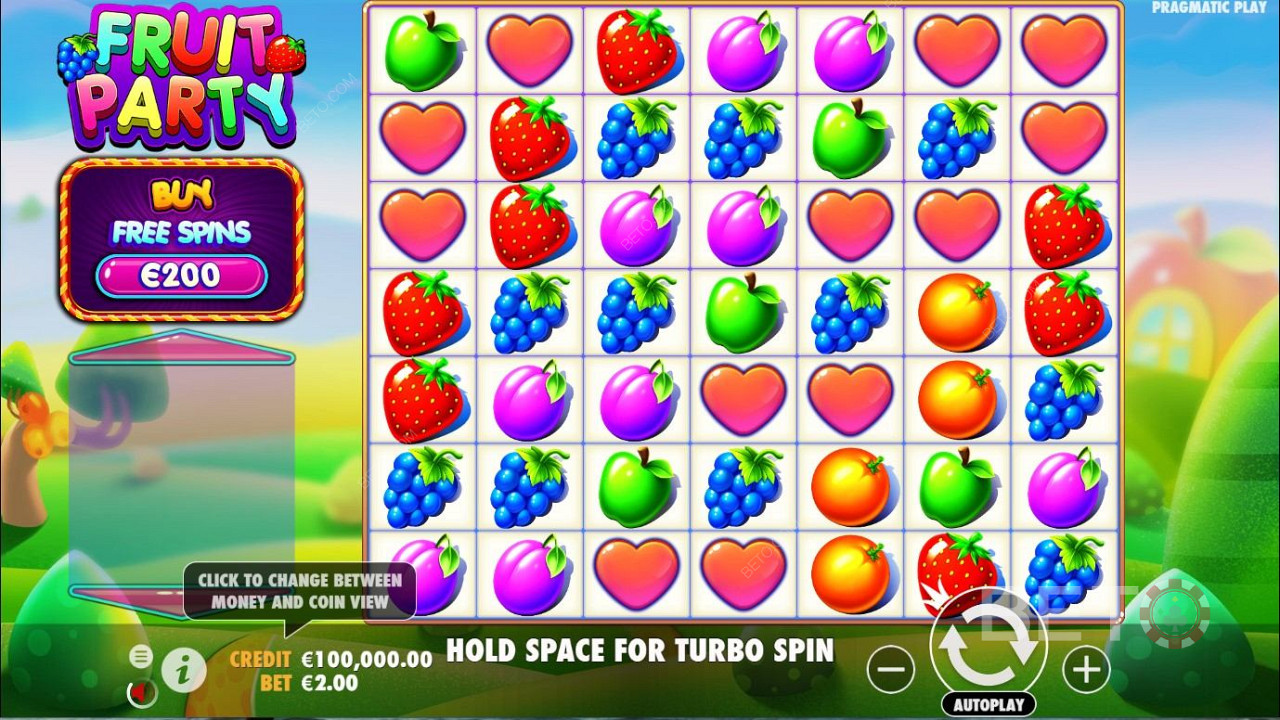 Fruit Party老虎機的簡潔遊戲設計