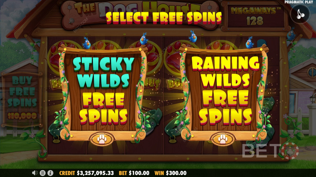 提供兩種免費旋轉模式 - Sticky Wilds Free Spins 或 Raining Wilds Free Spins 功能