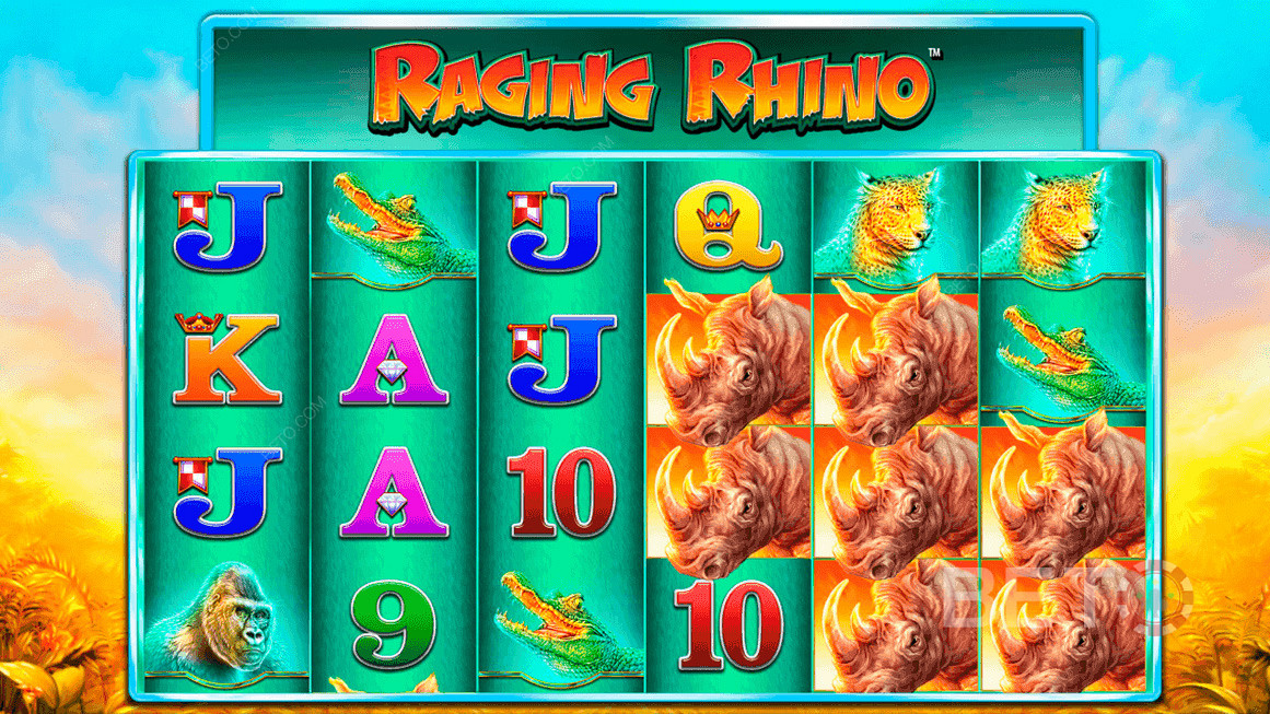 Raging Rhino中基於野生動物的彩色符號