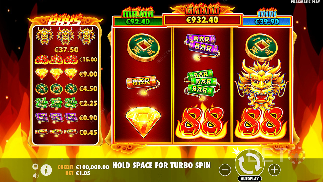 如何玩Pragmatic Play的《Fire 88》