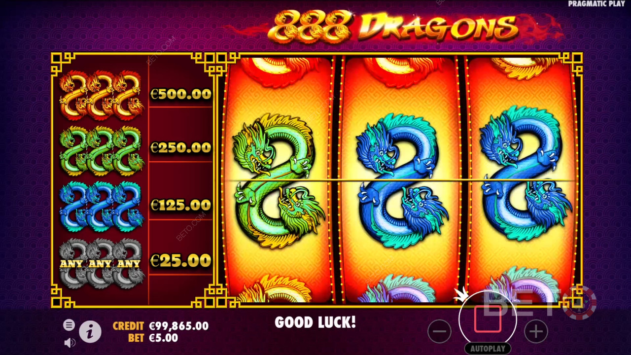 如何玩Pragmatic Play的 888 Dragons
