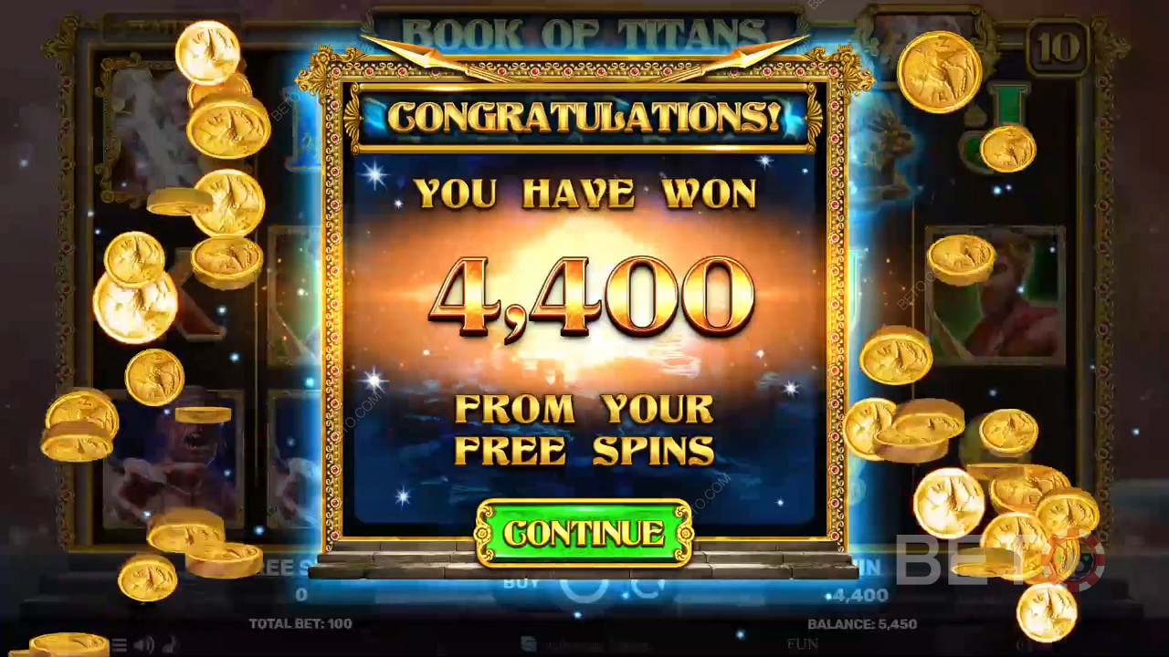 在 Book of Titans 老虎機線上遊戲中贏取 1000 個賭注！