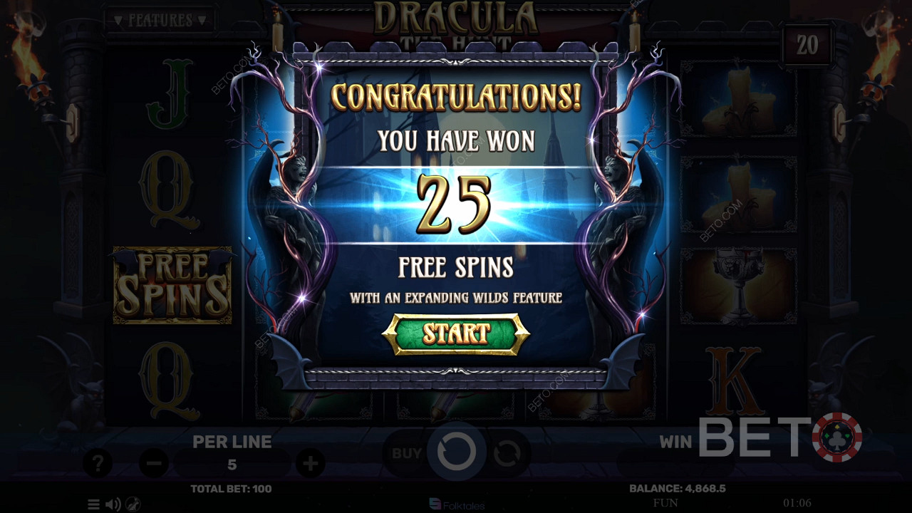 在 Dracula The Hunt 線上老虎機中贏取 3,000 倍賭注！