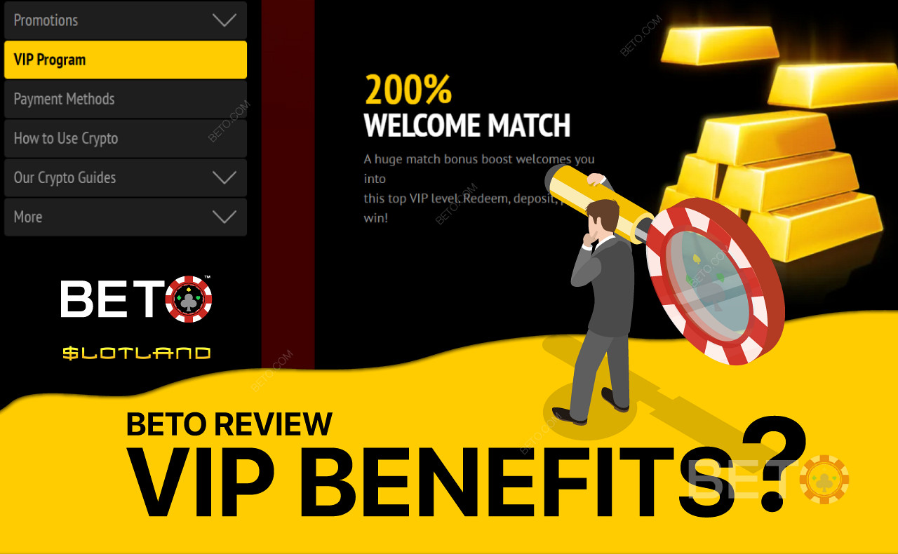 透過提升 VIP 等級享受多項福利，例如 200% 歡迎匹配獎金