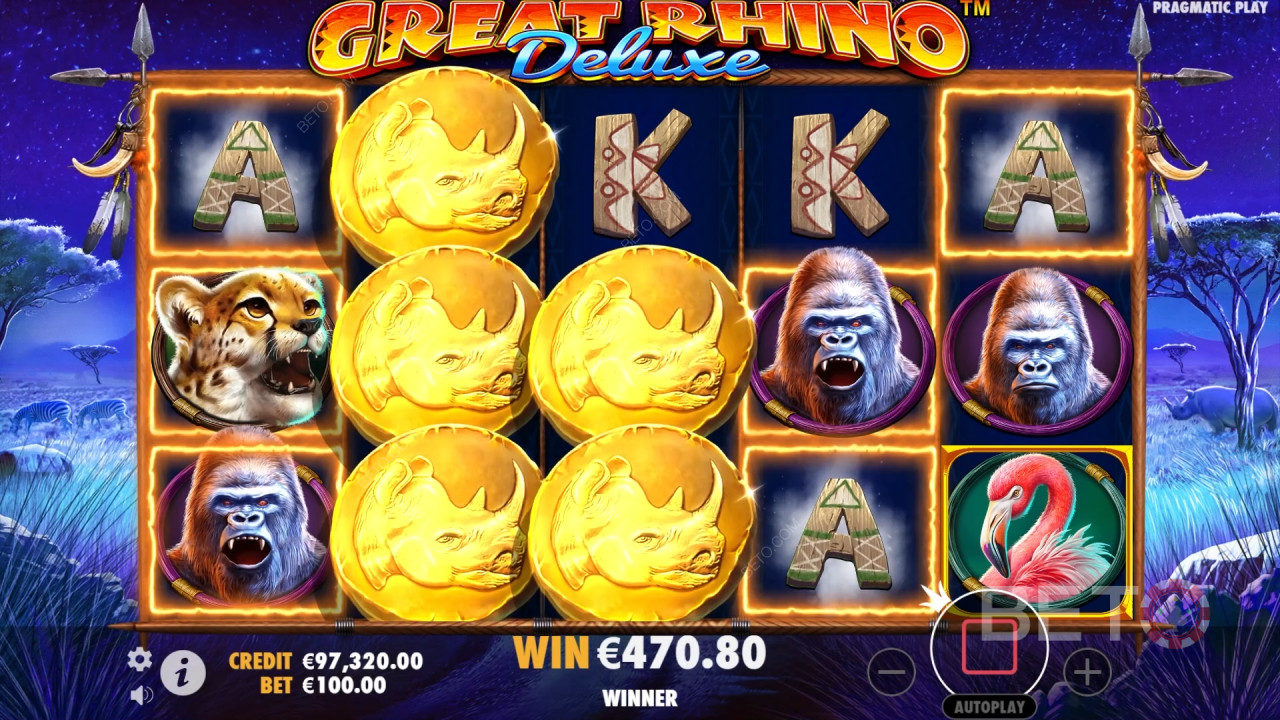 Pragmatic Play推出的 Great Rhino Deluxe 獎勵功能詳解