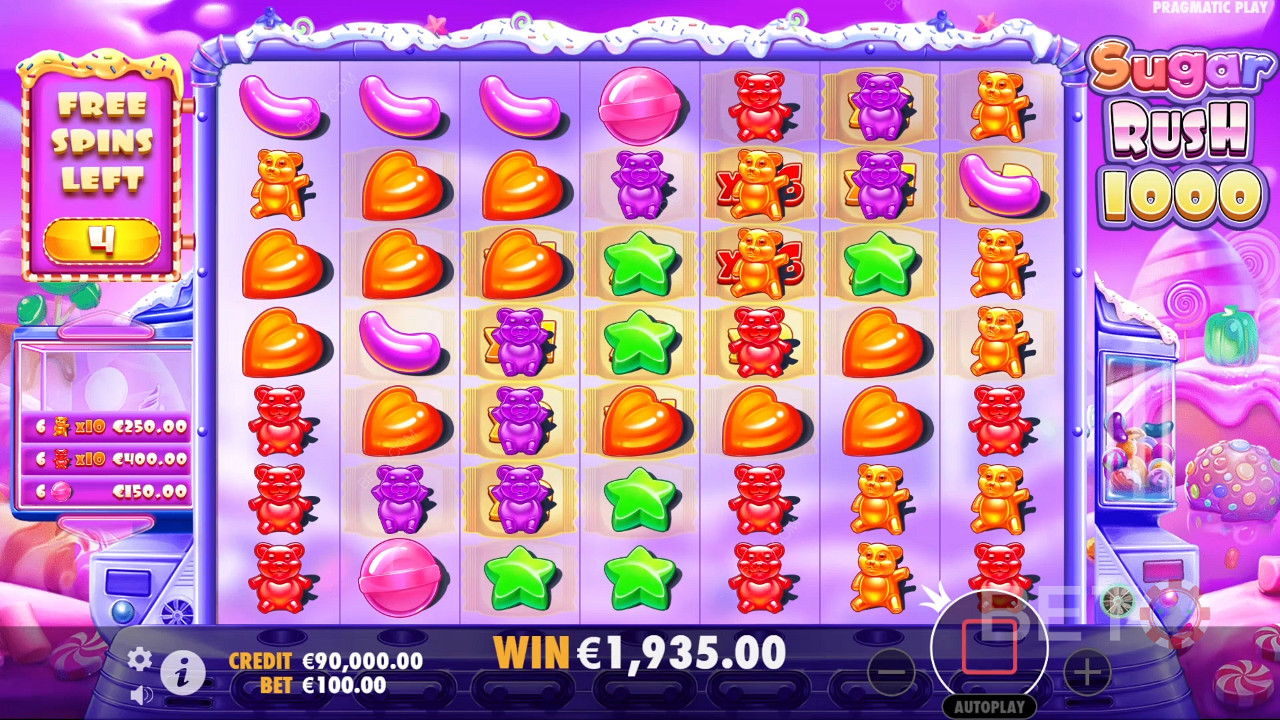 Pragmatic Play在 Sugar Rush 1000 中解釋的獎勵功能