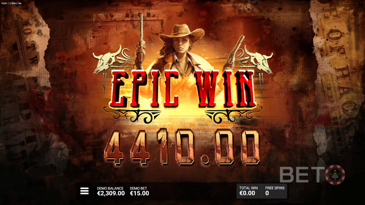 在 2 Wild 2 Die 老虎機中贏取 15,000 倍的賭注！