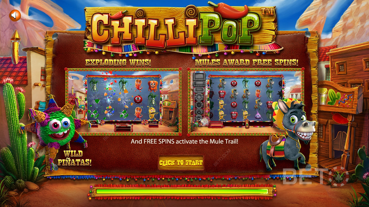 墨西哥主題遊戲 ChilliPop 老虎機的介紹屏幕