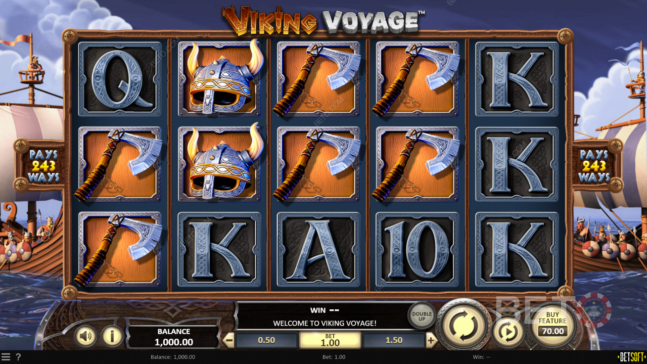 在Viking Voyage在線老虎機中享受 Viking 風格的主題、圖形和符號