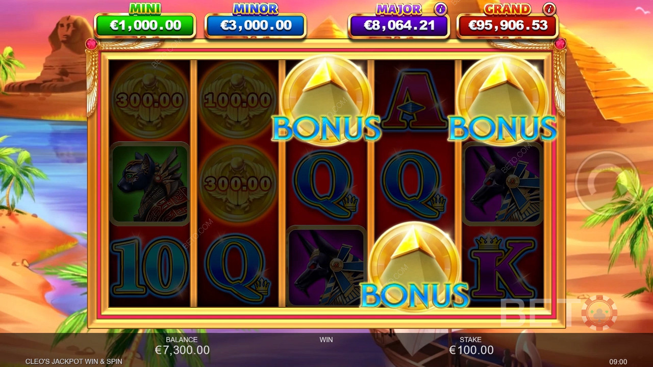 Cleo's Jackpot Win & Spin 免費遊戲