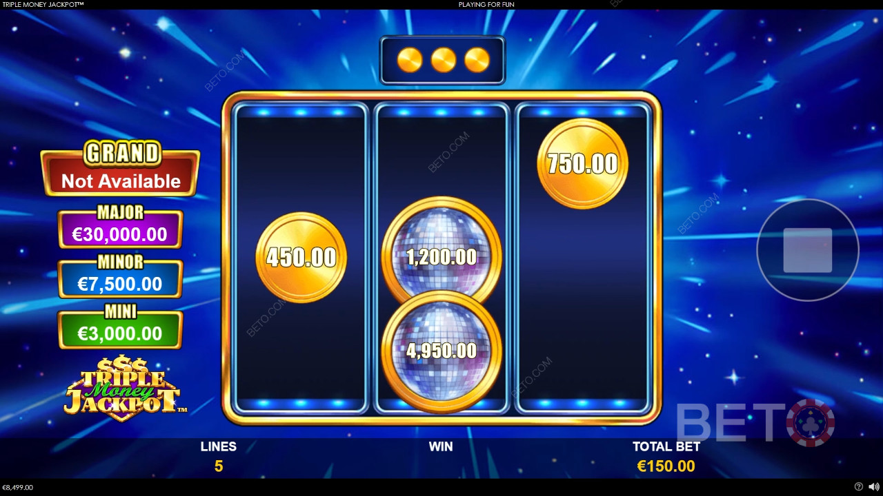 Playtech的 Triple Money Jackpot 獎金功能說明