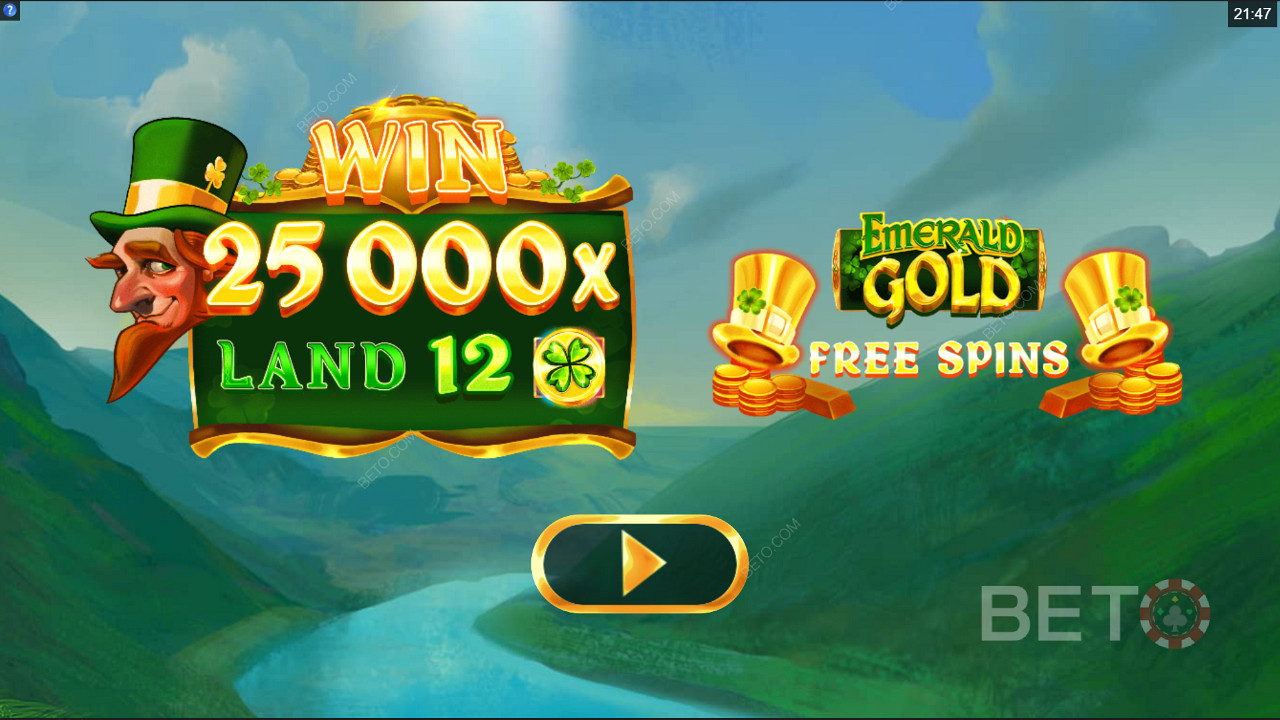 在Emerald Gold老虎機中贏得 25,000 倍的賭注