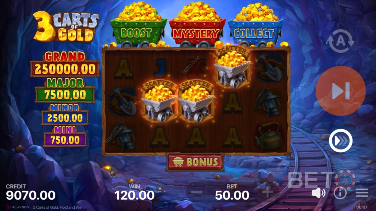 3 Carts of Gold: Hold and Win 免費遊戲