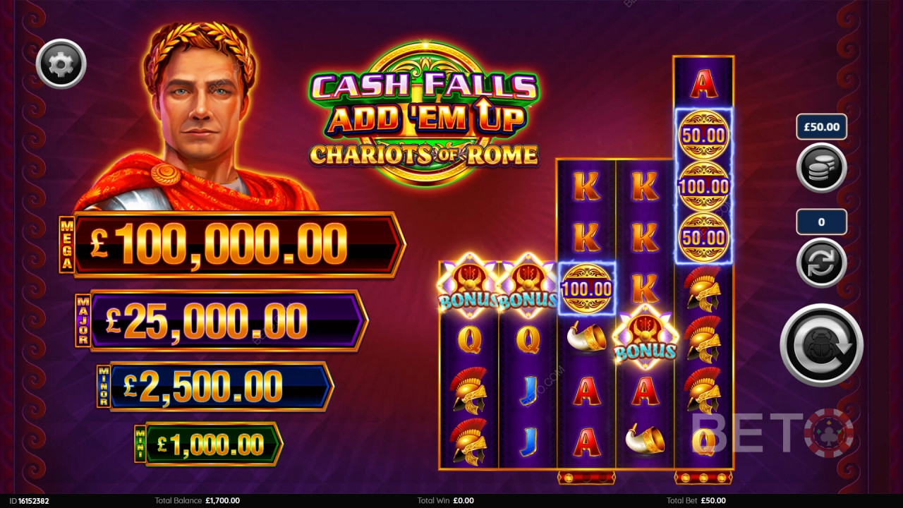 Cash Falls: Add 'Em Up Chariots of Rome 免費遊戲