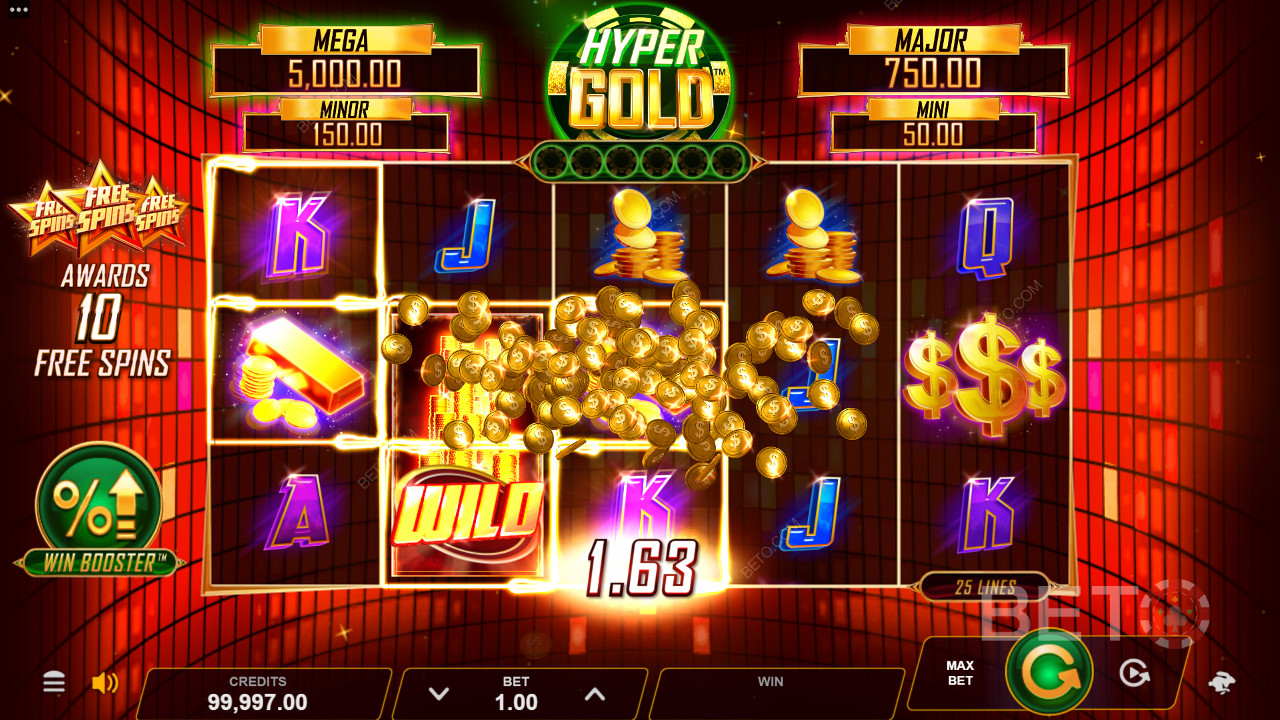 您可以在Hyper Gold中贏得高達 12,500 倍的賭注