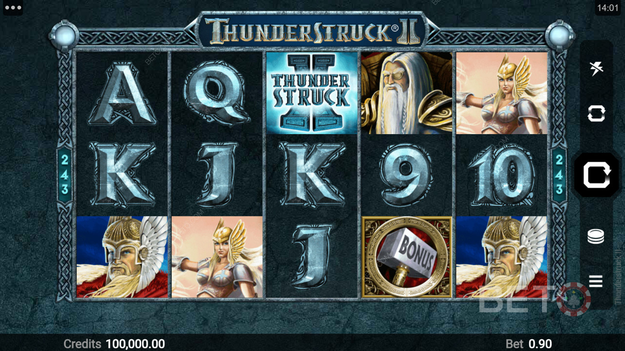 Thunderstruck II中不同主題的符號