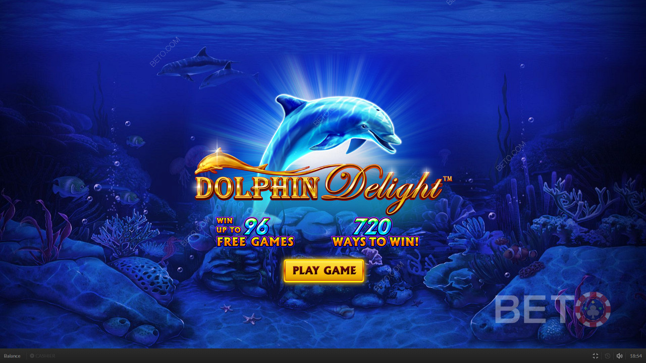 當您啟動Dolphin Delight時，一隻可愛的海豚歡迎您