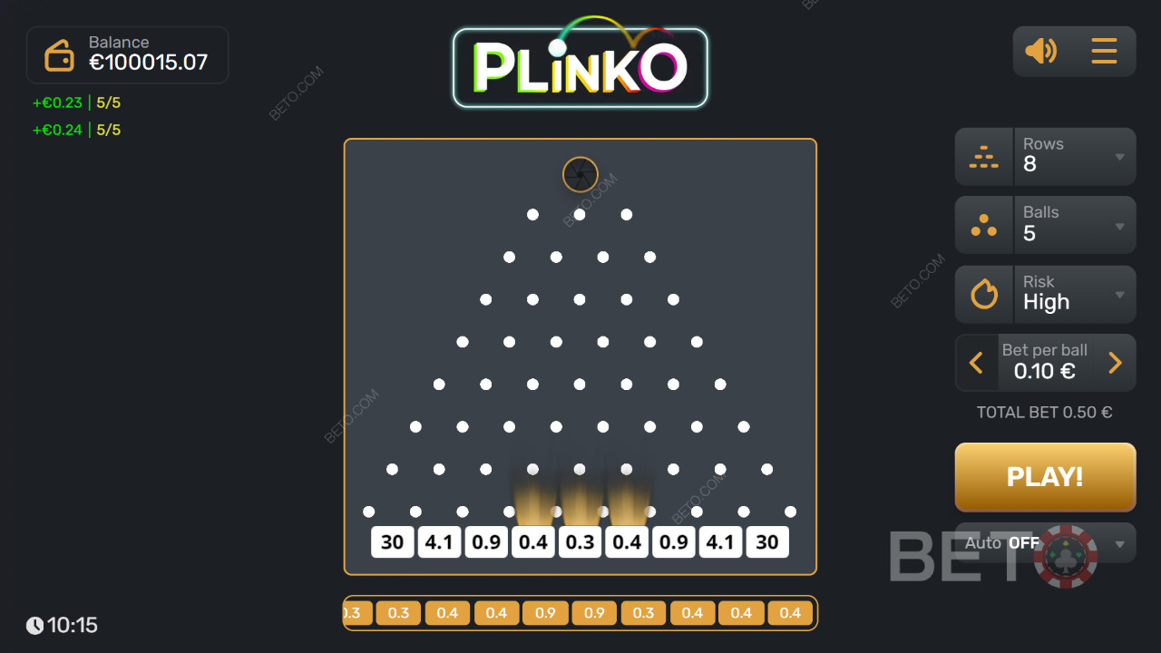 如何玩 Gaming Corps 的 Plinko