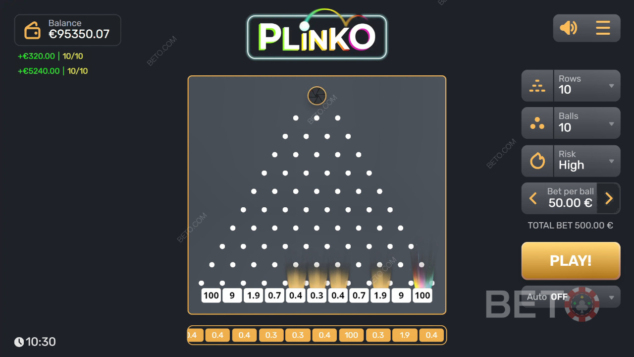 BETO 老虎機的 Plinko 評論