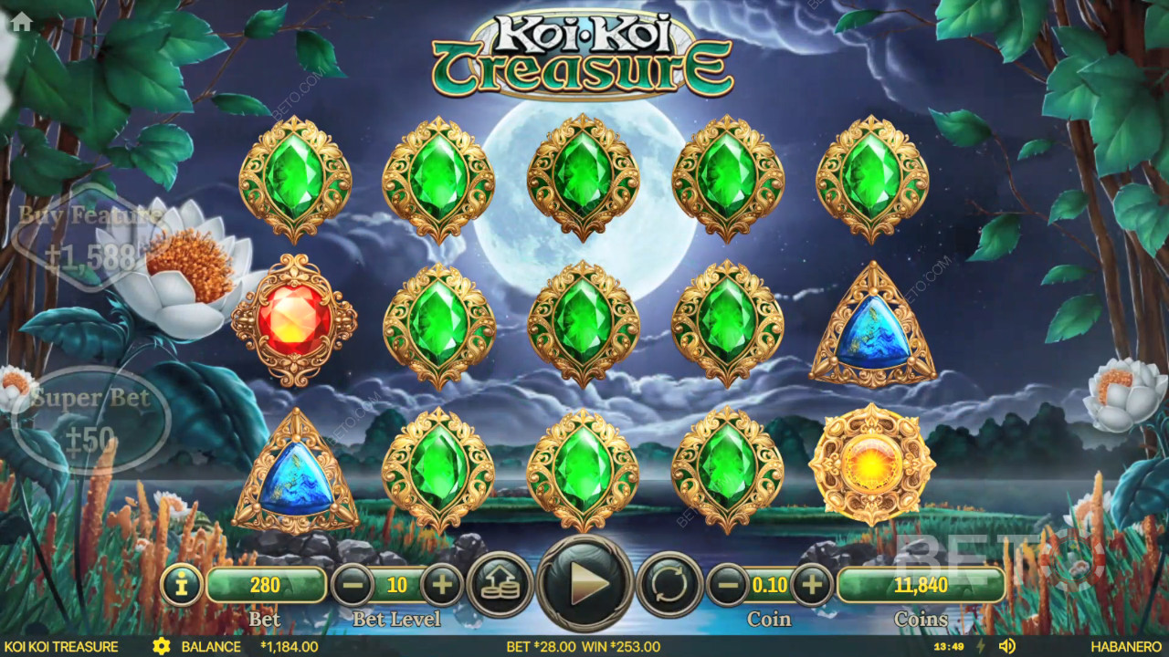 如何玩Habanero的 Koi Koi Treasure
