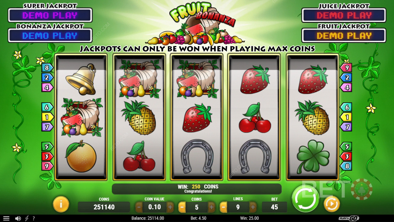 Fruit Bonanza 免費遊戲