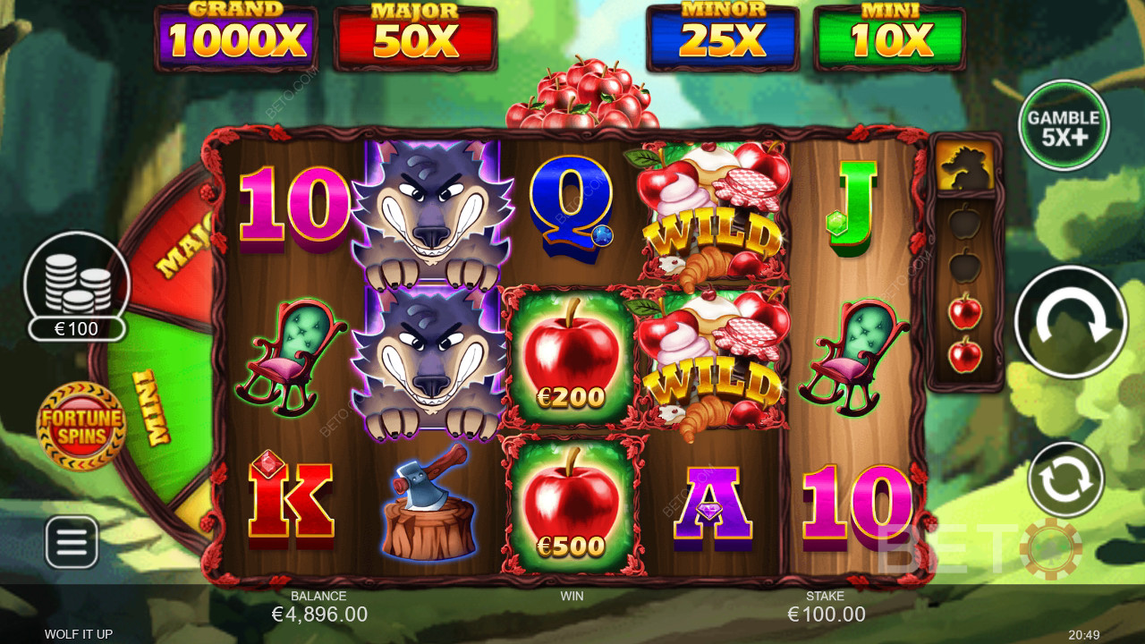 Inspired Gaming推出的 Wolf It Up 遊戲的獎勵功能說明