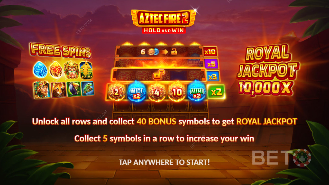 Aztec Fire 2 by 3 Oaks Gaming 中的額外功能說明
