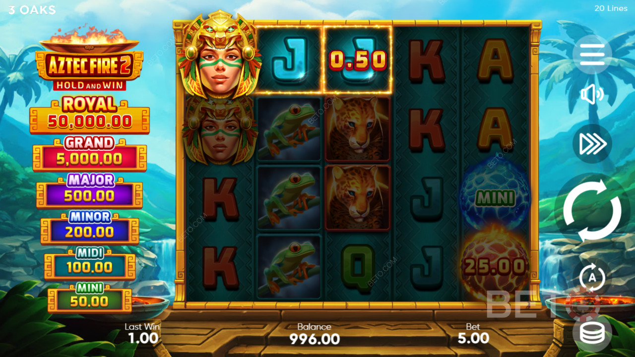如何玩 3 Oaks Gaming 的 Aztec Fire 2