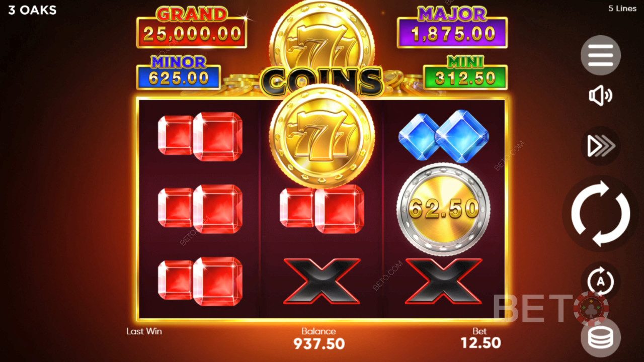 在 777 Coins 視訊老虎機中贏取 6,000 倍賭注！