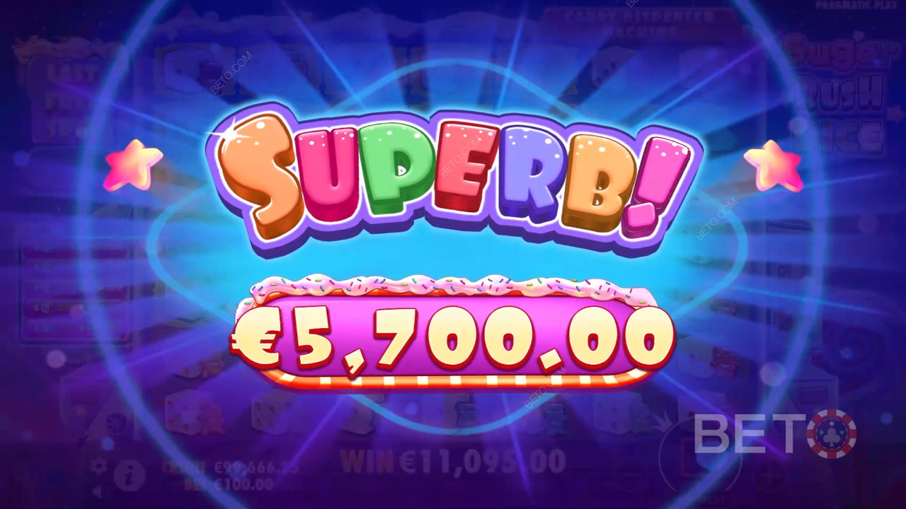 在 Sugar Rush Dice 視訊老虎機中贏取 5,000 倍賭注！