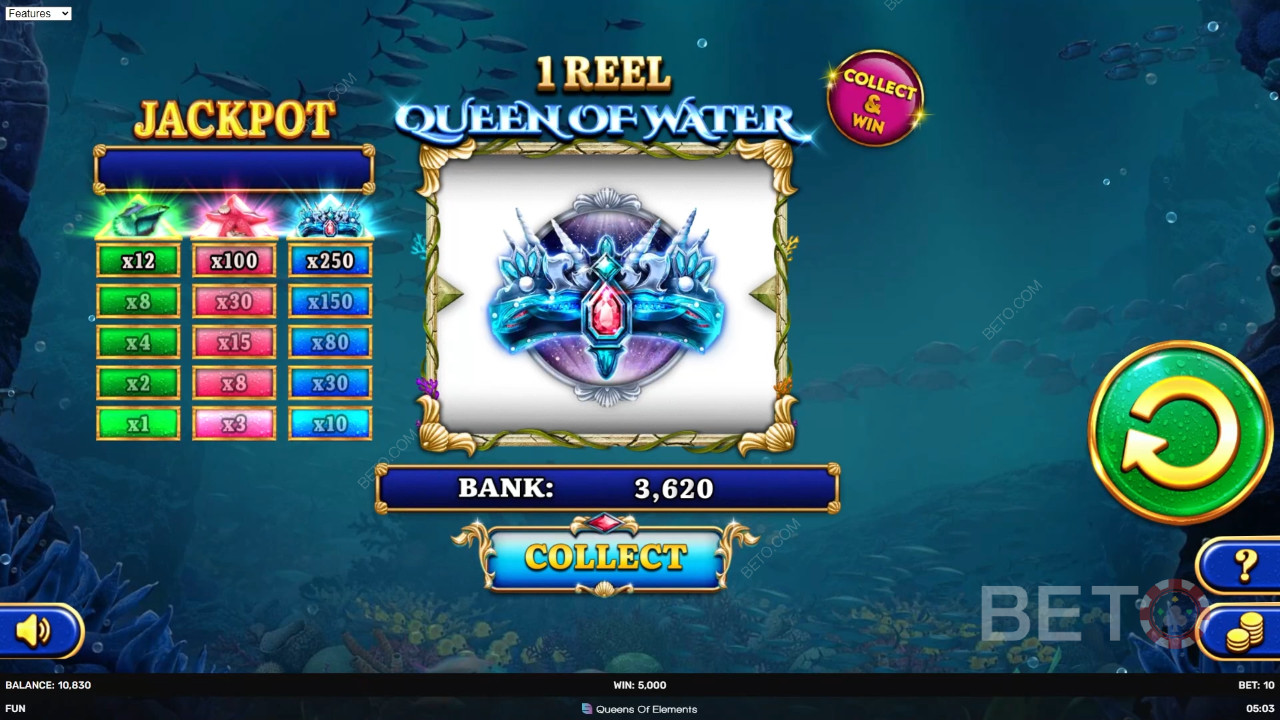 1 Reel Queen of Water 評論（BETO 老虎機）