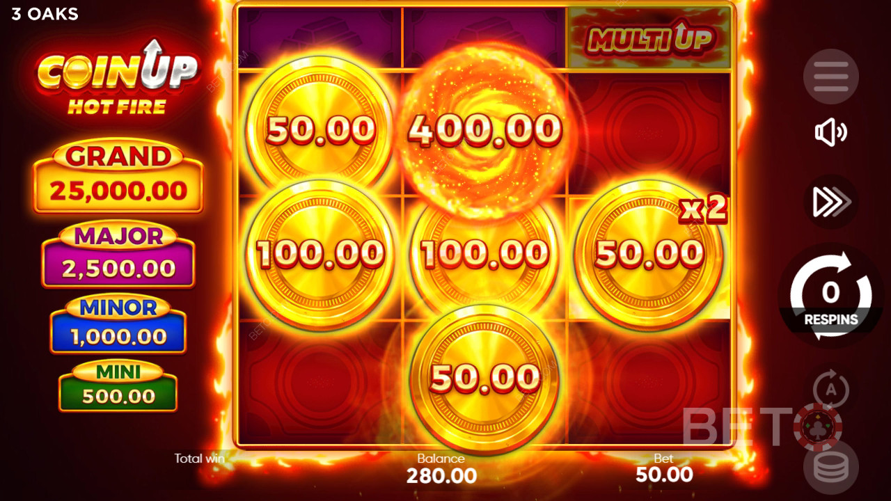 如何玩 3 Oaks Gaming 的 Coin Up: Hot Fire