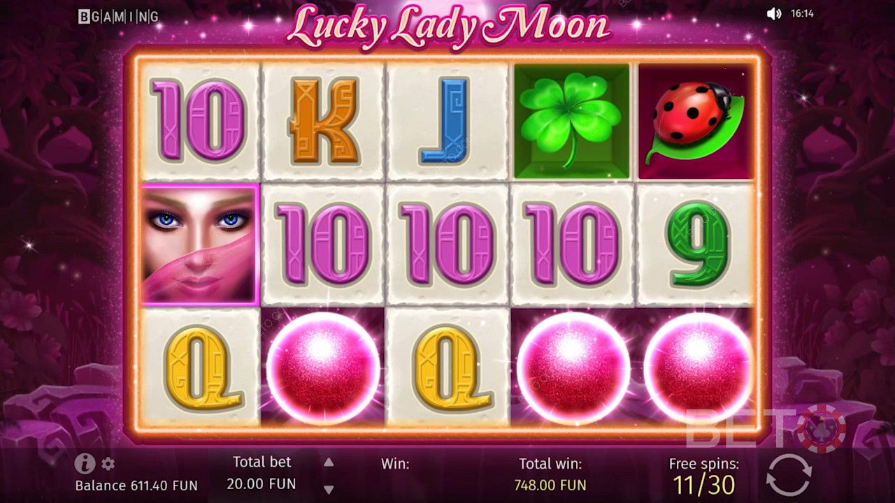 對於大多數初學者來說， Lucky Lady Moon老虎機簡單易懂