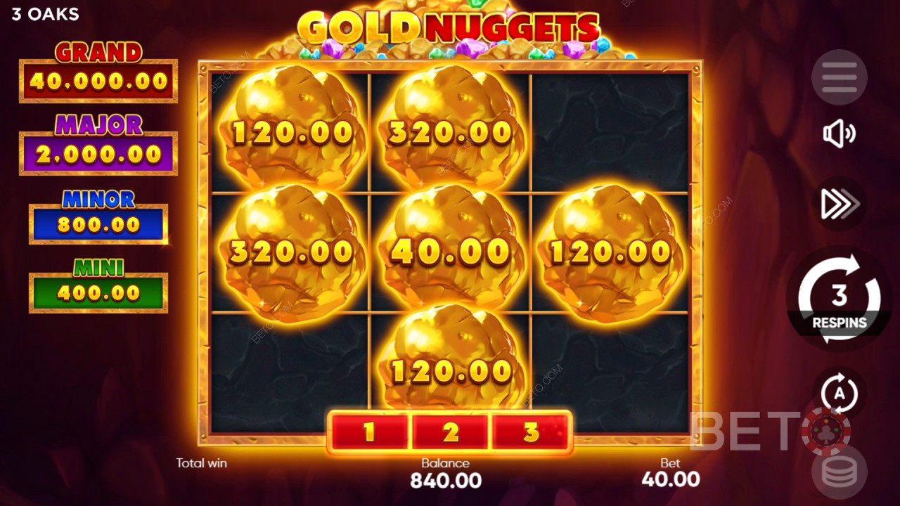 Gold Nuggets (3 Oaks) 免費遊戲