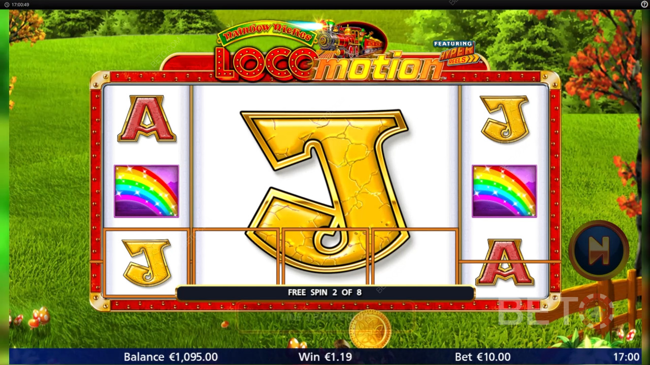 在Rainbow Riches Locomotion 線上老虎機中贏取 1,037 倍賭注！
