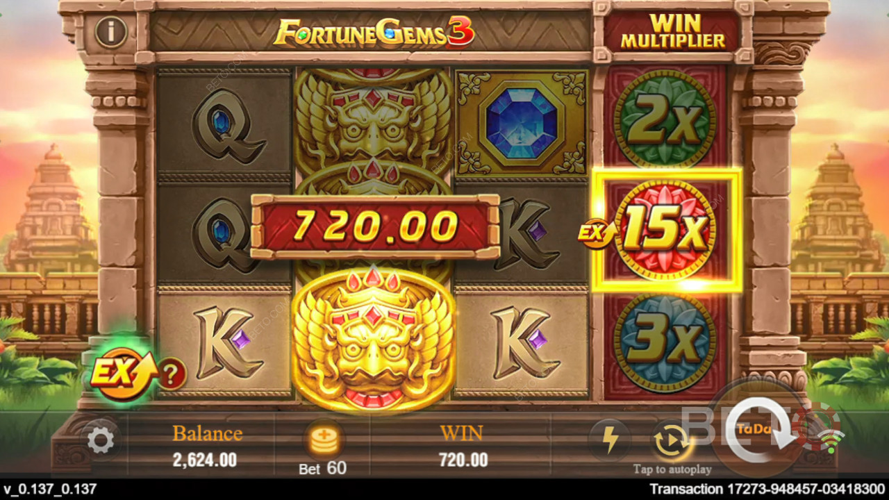 在 Fortune Gems 3 Slot Online 中贏取 10,125 倍賭注！