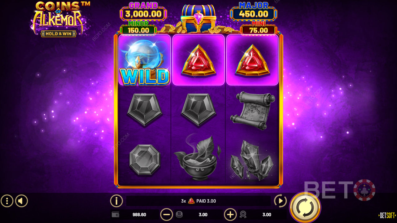 Alkemor 硬幣中解釋的獎勵功能 – Betsoft的 Hold & Win