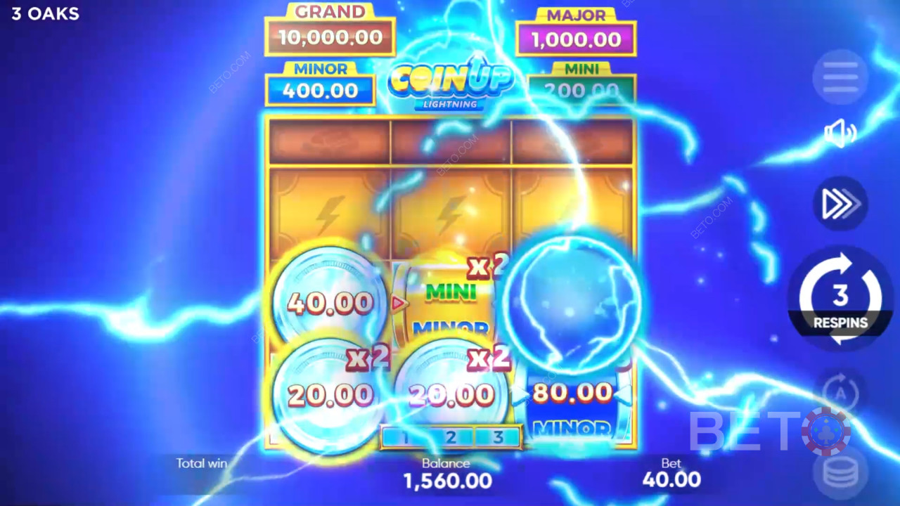如何玩 3 Oaks Gaming 的 Coin Up: Lightning
