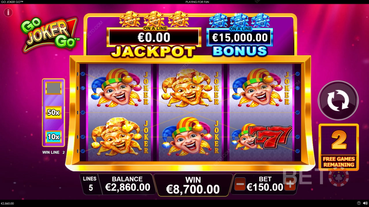 在 Go Joker Go 老虎機中贏取 1,000 倍賭注！