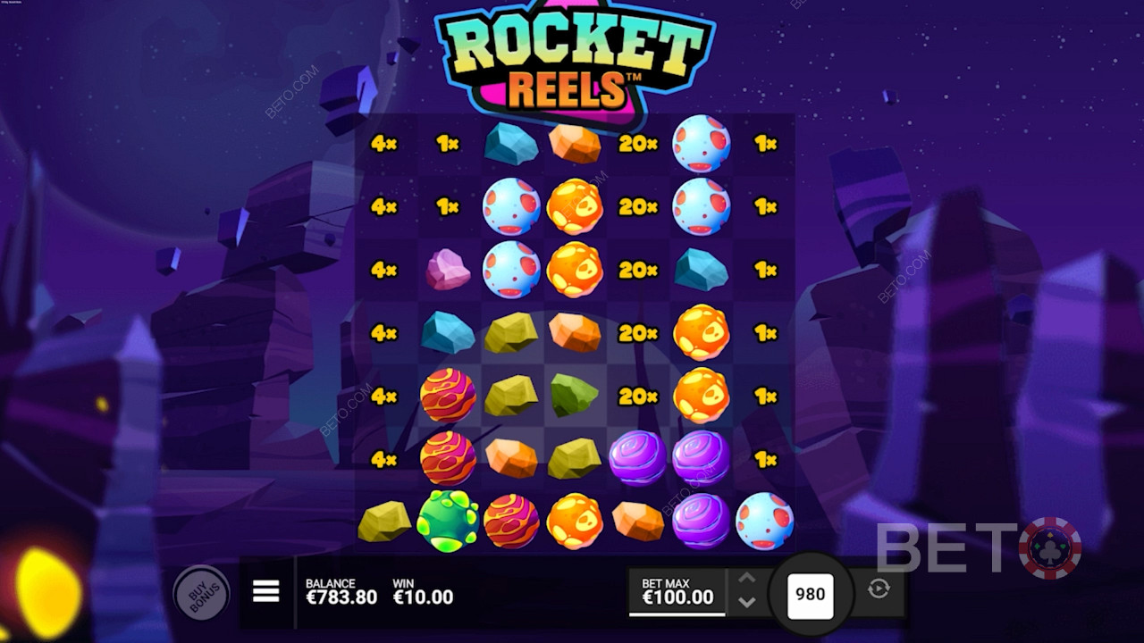 跳上火箭，在Rocket Reels老虎機中贏取價值高達 10,000 倍的獎勵